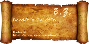 Bordás Zalán névjegykártya